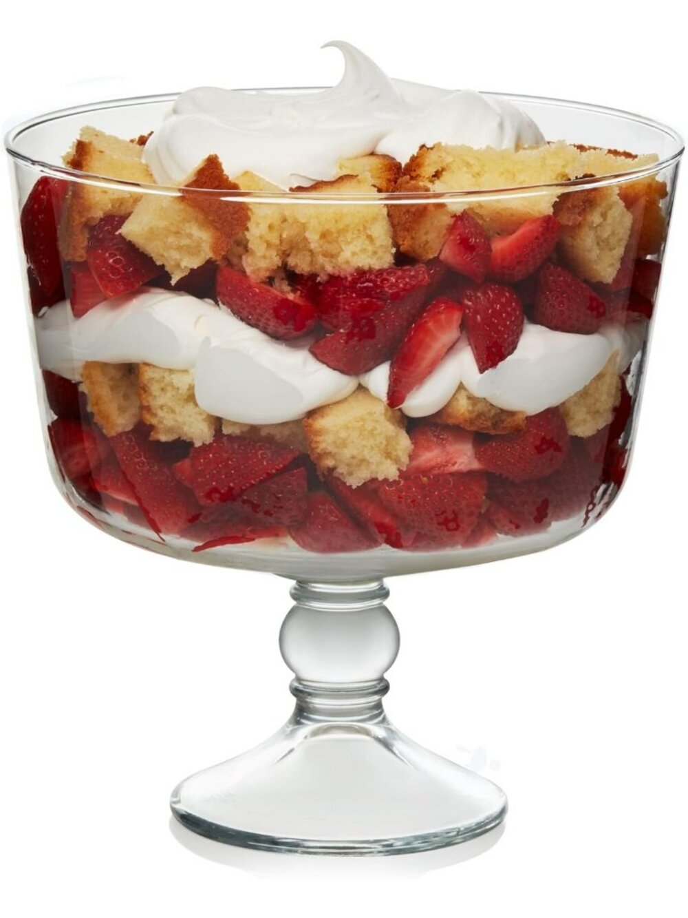 Elegant Footed Trifle Bowl - Classic Clear Glass Dessert Dish for Layered Treats